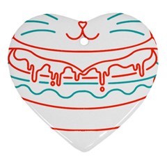 Burger T- Shirt Cat Burger T- Shirt Heart Ornament (two Sides)