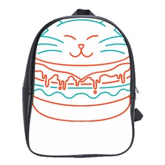 Burger T- Shirt Cat Burger T- Shirt School Bag (large)