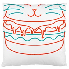 Burger T- Shirt Cat Burger T- Shirt Large Cushion Case (two Sides)