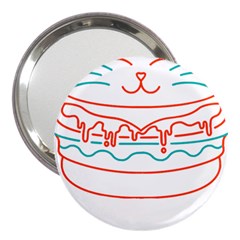 Burger T- Shirt Cat Burger T- Shirt 3  Handbag Mirrors