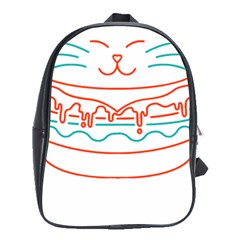 Burger T- Shirt Cat Burger T- Shirt School Bag (xl)