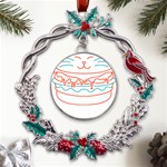 Burger T- Shirt Cat Burger T- Shirt Metal X mas Wreath Holly leaf Ornament Front