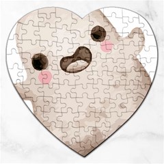 Ghost T- Shirt Watercolor Cute Ghost T- Shirt Jigsaw Puzzle (heart) by ZUXUMI