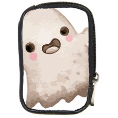 Ghost T- Shirt Watercolor Cute Ghost T- Shirt Compact Camera Leather Case by ZUXUMI