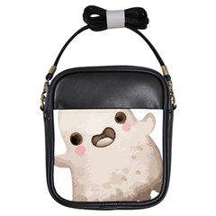 Ghost T- Shirt Watercolor Cute Ghost T- Shirt Girls Sling Bag by ZUXUMI