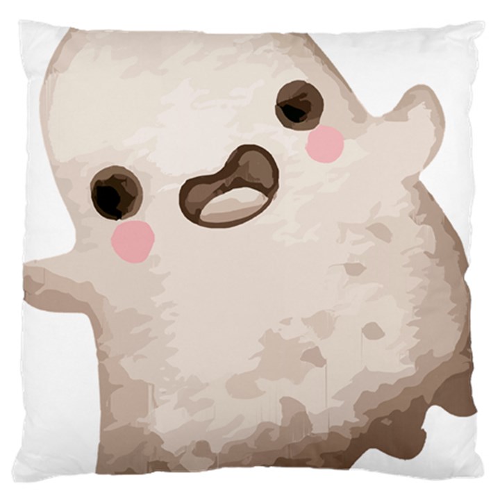 Ghost T- Shirt Watercolor Cute Ghost T- Shirt Large Premium Plush Fleece Cushion Case (One Side)