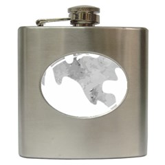 Ghost T- Shirt White Mottled Ghost T- Shirt Hip Flask (6 Oz) by ZUXUMI