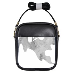 Ghost T- Shirt White Mottled Ghost T- Shirt Girls Sling Bag by ZUXUMI