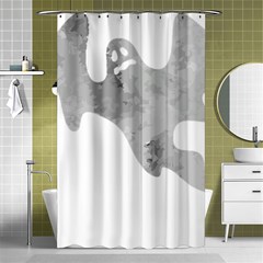 Ghost T- Shirt White Mottled Ghost T- Shirt Shower Curtain 48  X 72  (small)  by ZUXUMI