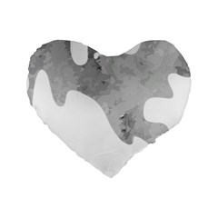 Ghost T- Shirt White Mottled Ghost T- Shirt Standard 16  Premium Flano Heart Shape Cushions by ZUXUMI