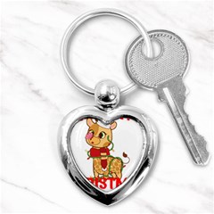 Giraffe T- Shirt Cute Giraffe T- Shirt Key Chain (heart) by ZUXUMI