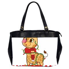 Giraffe T- Shirt Cute Giraffe T- Shirt Oversize Office Handbag (2 Sides) by ZUXUMI