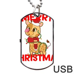 Giraffe T- Shirt Cute Giraffe T- Shirt Dog Tag Usb Flash (two Sides) by ZUXUMI