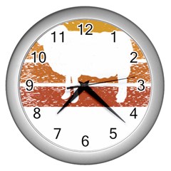 Bushcraft T- Shirt Bushcraft Wilderness Living T- Shirt Wall Clock (silver) by JamesGoode