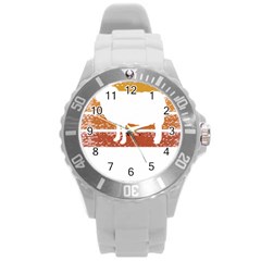 Bushcraft T- Shirt Bushcraft Wilderness Living T- Shirt Round Plastic Sport Watch (l) by JamesGoode