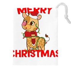 Giraffe T- Shirt Cute Giraffe T- Shirt Drawstring Pouch (5xl) by ZUXUMI