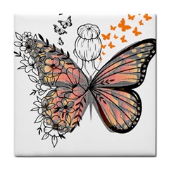 Butterflies T- Shirt Butterfly T- Shirt Tile Coaster by JamesGoode