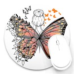 Butterflies T- Shirt Butterfly T- Shirt Round Mousepad Front