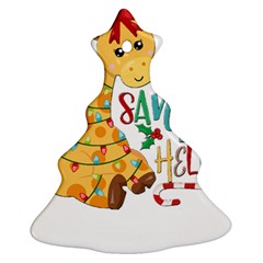 Giraffe T- Shirt Cute Giraffe T- Shirt Ornament (christmas Tree)  by ZUXUMI