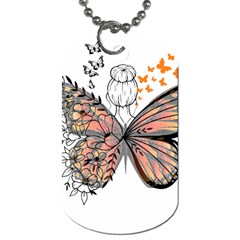 Butterflies T- Shirt Butterfly T- Shirt Dog Tag (one Side) by JamesGoode