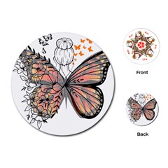 Butterflies T- Shirt Butterfly T- Shirt Playing Cards Single Design (round)