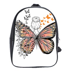 Butterflies T- Shirt Butterfly T- Shirt School Bag (large) by JamesGoode