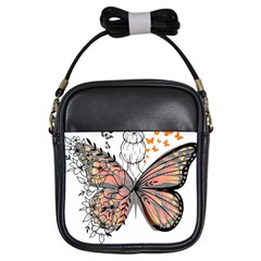 Butterflies T- Shirt Butterfly T- Shirt Girls Sling Bag by JamesGoode