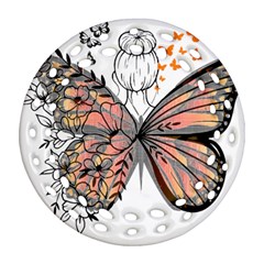 Butterflies T- Shirt Butterfly T- Shirt Ornament (round Filigree) by JamesGoode