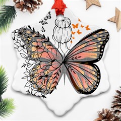 Butterflies T- Shirt Butterfly T- Shirt Ornament (snowflake)