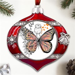 Butterflies T- Shirt Butterfly T- Shirt Metal Snowflake And Bell Red Ornament