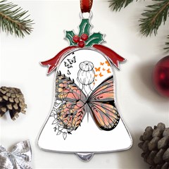 Butterflies T- Shirt Butterfly T- Shirt Metal Holly Leaf Bell Ornament