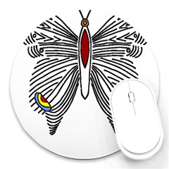 Butterfly Art T- Shirtbutterfly T- Shirt (1) Round Mousepad by JamesGoode