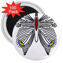 Butterfly Art T- Shirtbutterfly T- Shirt (1) 3  Magnets (100 Pack) by JamesGoode