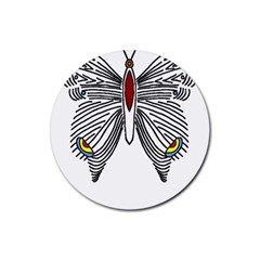 Butterfly Art T- Shirtbutterfly T- Shirt (1) Rubber Round Coaster (4 Pack) by JamesGoode