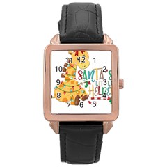 Giraffe T- Shirt Cute Giraffe T- Shirt Rose Gold Leather Watch  by ZUXUMI