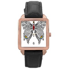 Butterfly Art T- Shirtbutterfly T- Shirt (1) Rose Gold Leather Watch  by JamesGoode