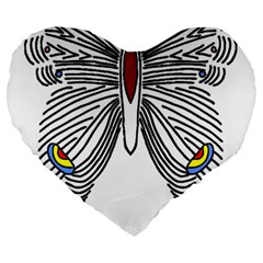 Butterfly Art T- Shirtbutterfly T- Shirt (1) Large 19  Premium Flano Heart Shape Cushions by JamesGoode