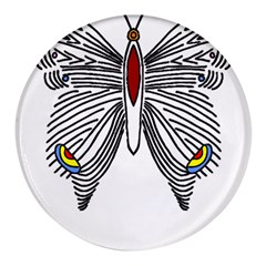 Butterfly Art T- Shirtbutterfly T- Shirt (1) Round Glass Fridge Magnet (4 Pack)