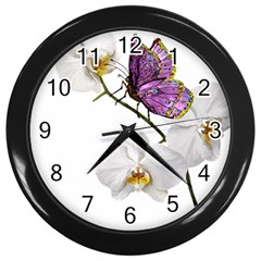 Butterfly Art T- Shirtbutterfly T- Shirt (2) Wall Clock (Black)