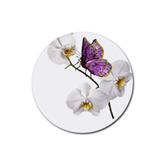 Butterfly Art T- Shirtbutterfly T- Shirt (2) Rubber Coaster (Round)