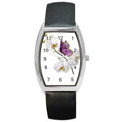 Butterfly Art T- Shirtbutterfly T- Shirt (2) Barrel Style Metal Watch