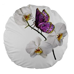 Butterfly Art T- Shirtbutterfly T- Shirt (2) Large 18  Premium Flano Round Cushions