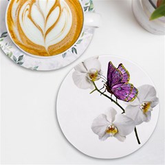 Butterfly Art T- Shirtbutterfly T- Shirt (2) UV Print Round Tile Coaster