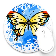 Butterfly Art T- Shirtbutterfly T- Shirt Round Mousepad by JamesGoode