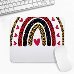 Glitter T- Shirt Glitter Rainbow Hearts T- Shirt Large Mousepad by ZUXUMI