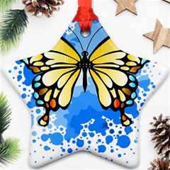 Butterfly Art T- Shirtbutterfly T- Shirt Star Ornament (two Sides)