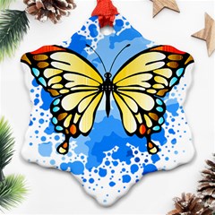 Butterfly Art T- Shirtbutterfly T- Shirt Snowflake Ornament (two Sides)