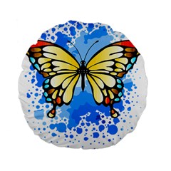 Butterfly Art T- Shirtbutterfly T- Shirt Standard 15  Premium Flano Round Cushions by JamesGoode