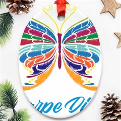 Butterfly Embroidery Effect T- Shirt Butterfly Embroidery Effect T- Shirt Ornament (oval)