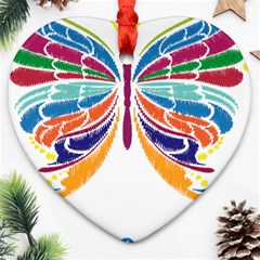 Butterfly Embroidery Effect T- Shirt Butterfly Embroidery Effect T- Shirt Ornament (heart)